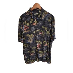Batik Bay Men's Short Sleeve Tropical Hawaiian Nautical Shirt Size XL Gray
